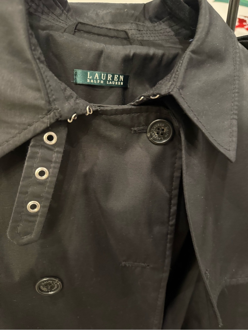 Ralph Lauren Black Double-Breasted Trench with Belt NWOT XXL - Picture 11 of 13